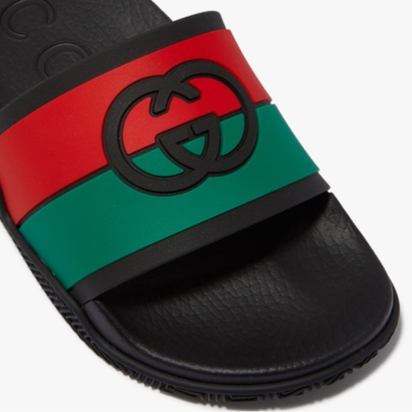 Gucci Black and Green Men's Slide Sandals - Picture 7 of 7